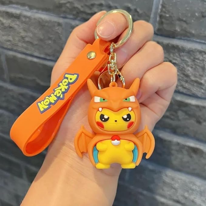 Pokemon 3D Character Rubber Keychain with Wristband