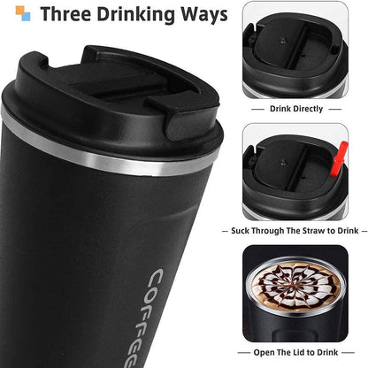 Leakproof Stainless Steel Insulated Coffee Sipper Temperature Bottle 510ml