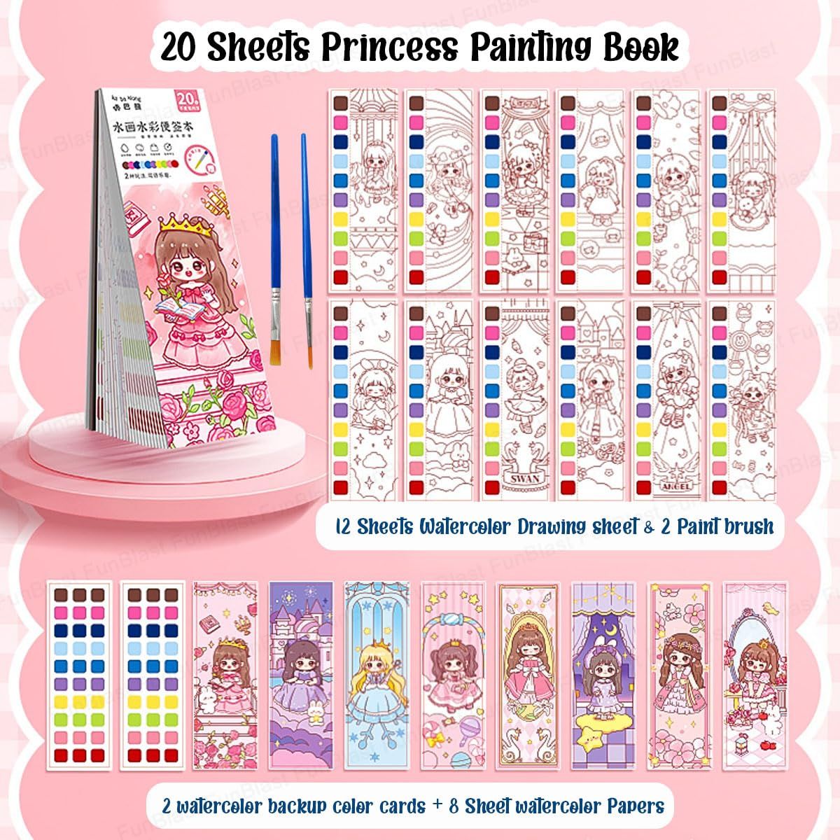 Pocket Water Colouring Book Princess