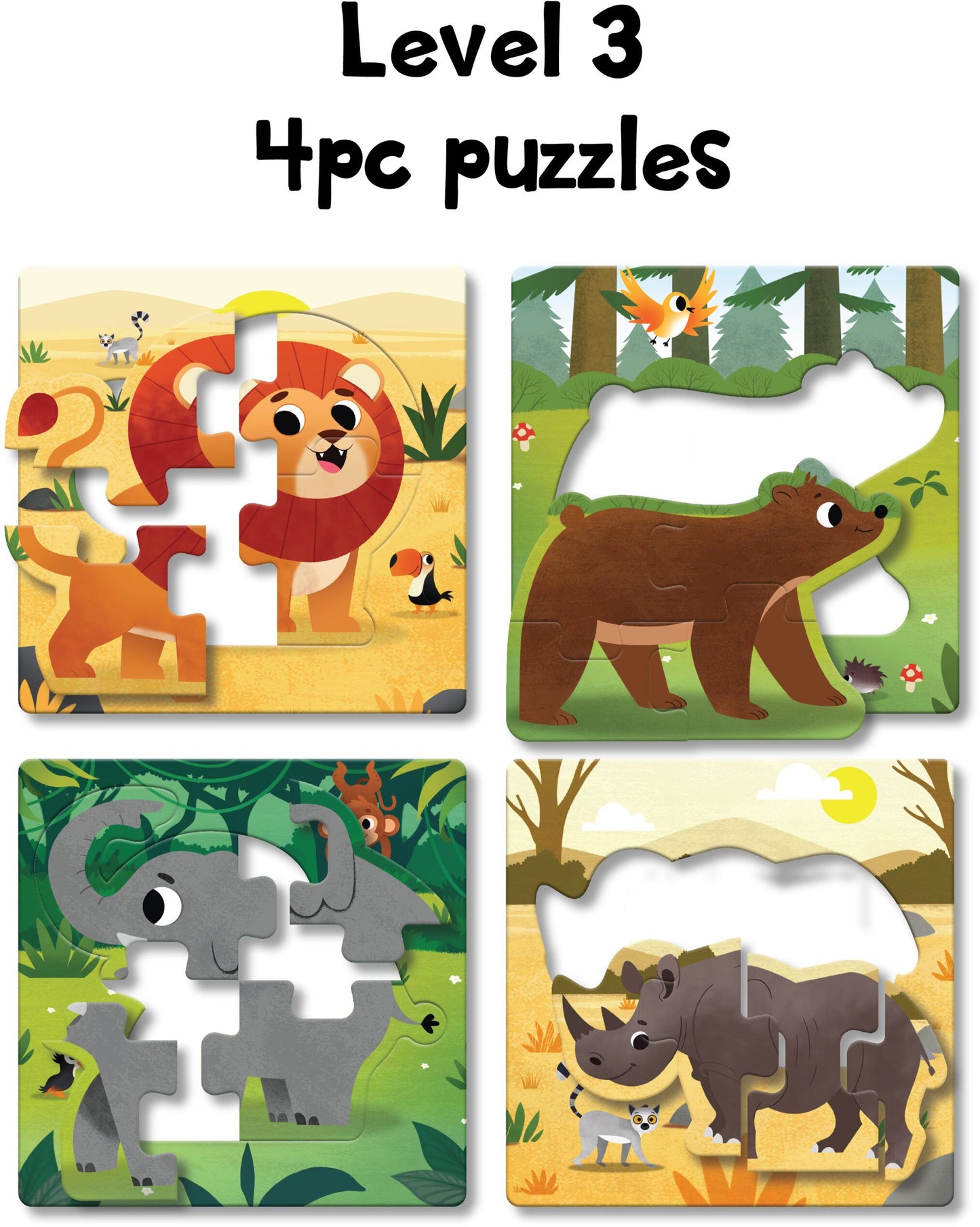 PLAY PANDA Jungle Animals Puzzle Set 12 Pictures