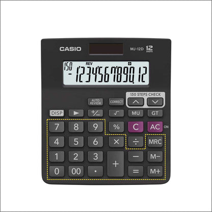 Casio Calculator MJ-12D-BK Check & Correct