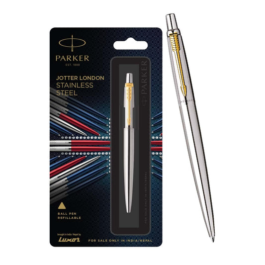 Parker Jotter Gold Trim Ball Pen Refillable