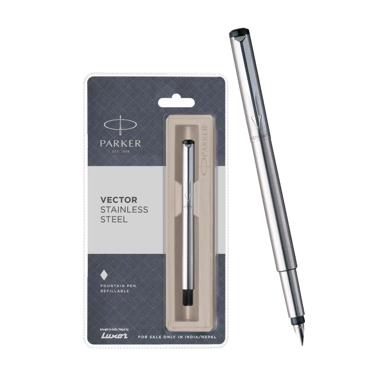 Parker Vector SS Chrome Trim Fountain Pen