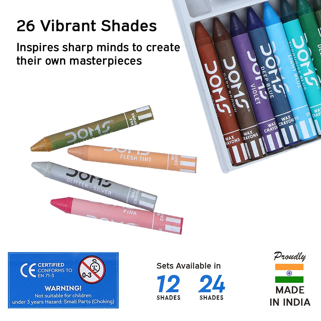 DOMS Wax Crayons Jumbo 24 Shades