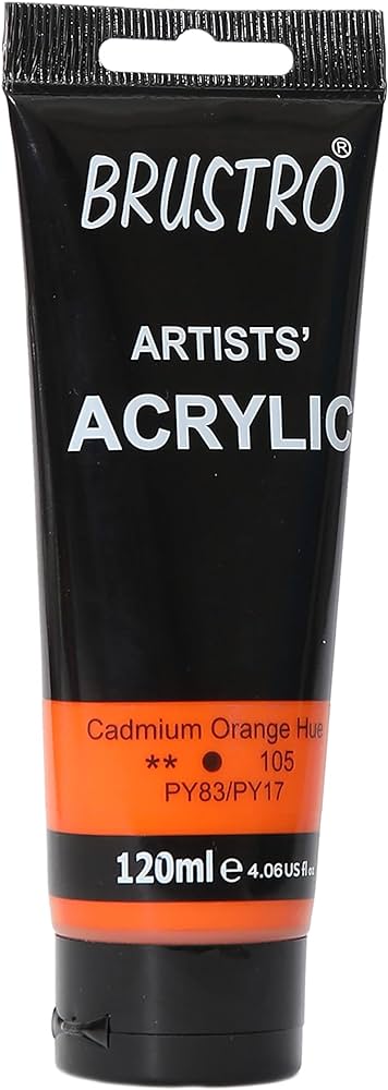 Brustro Artists Acrylic Tube Cadmium Orange Hue 120ml