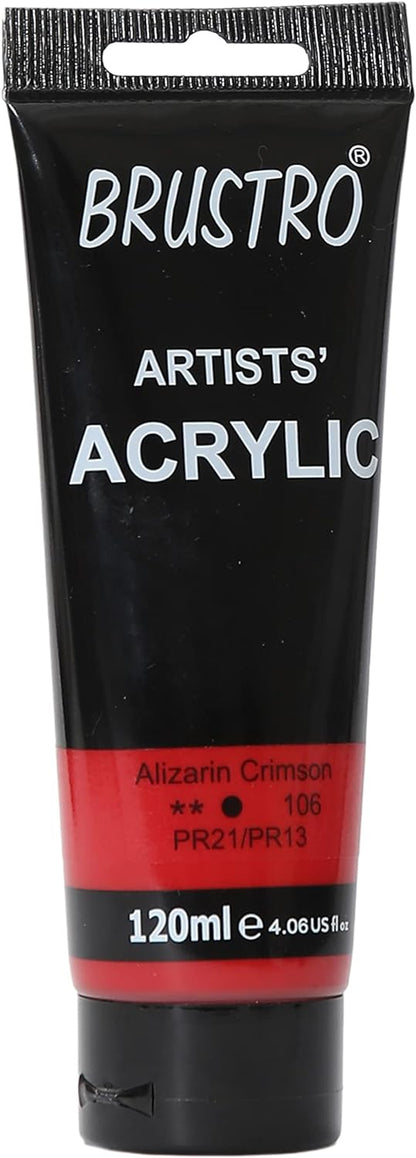 Brustro Artists Acrylic Tube Alizarin Crimson 120ml