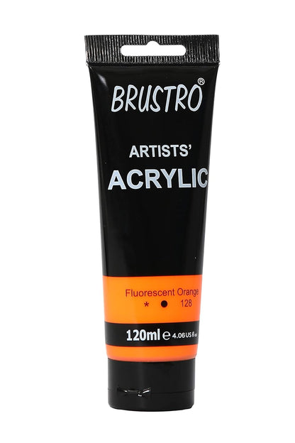 Brustro Artists Acrylic Tube Fluorescent Orange 120ml