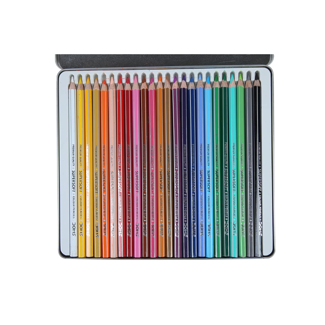 DOMS Colour Pencils 24 Shades Tin Supersoft