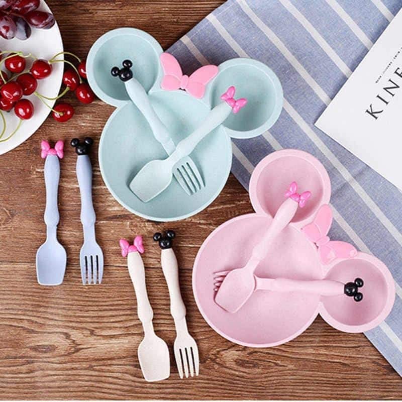 Baby Micky Eating Plate (With Spoon & Fork)