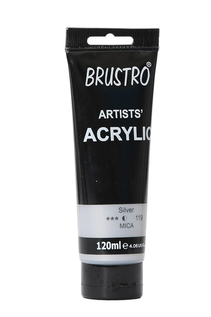 Brustro Artists Acrylic Tube Silver MICA 120ml