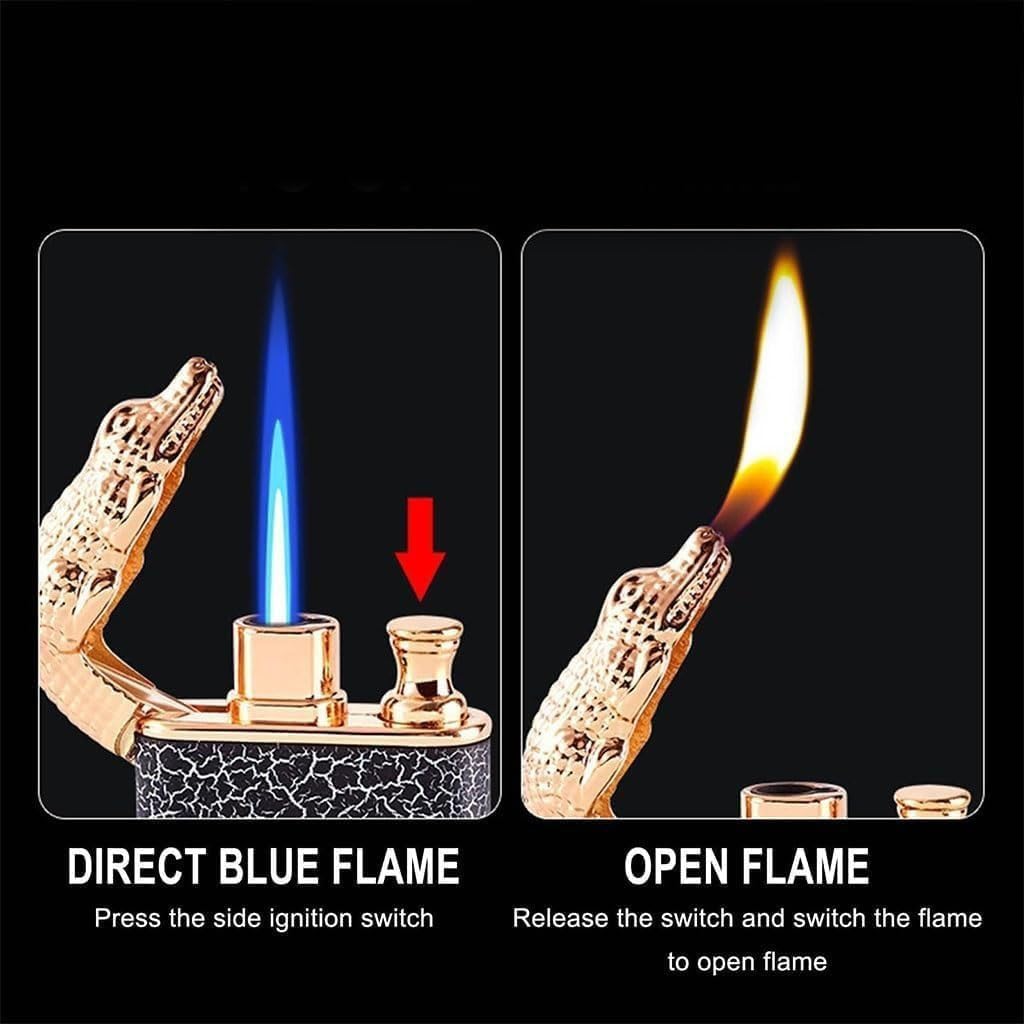 Double Flame Lighter with Quartz Watch