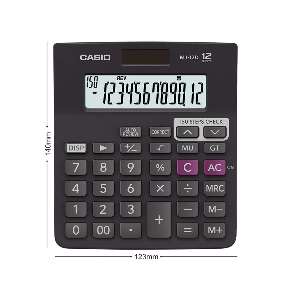 Casio Calculator MJ-12D-BK Check & Correct