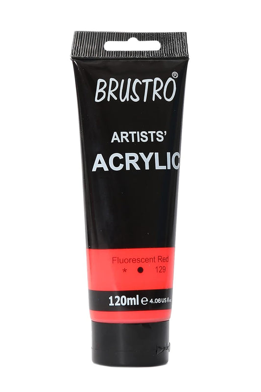 Brustro Artists Acrylic Tube Fluorescent Red 120ml