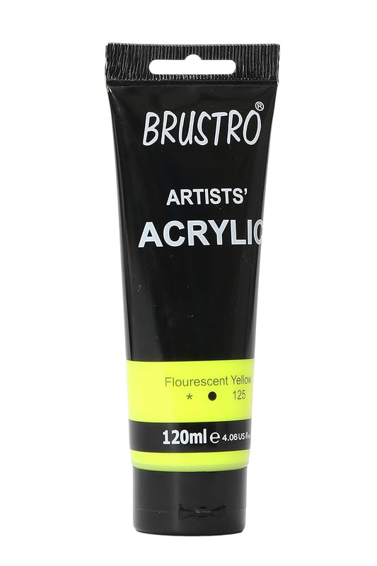 Brustro Artists Acrylic Tube Flourescent Yellow 120ml