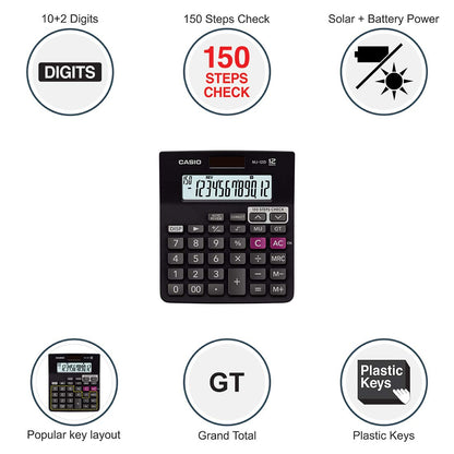 Casio Calculator MJ-12D-BK Check & Correct