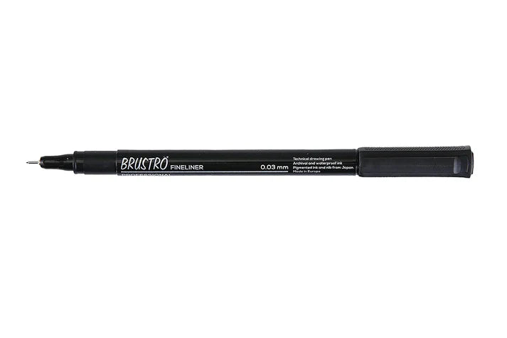 Fineliner Pen 0.03 Black Pack of 10- Brustro Technical Drawing Pen