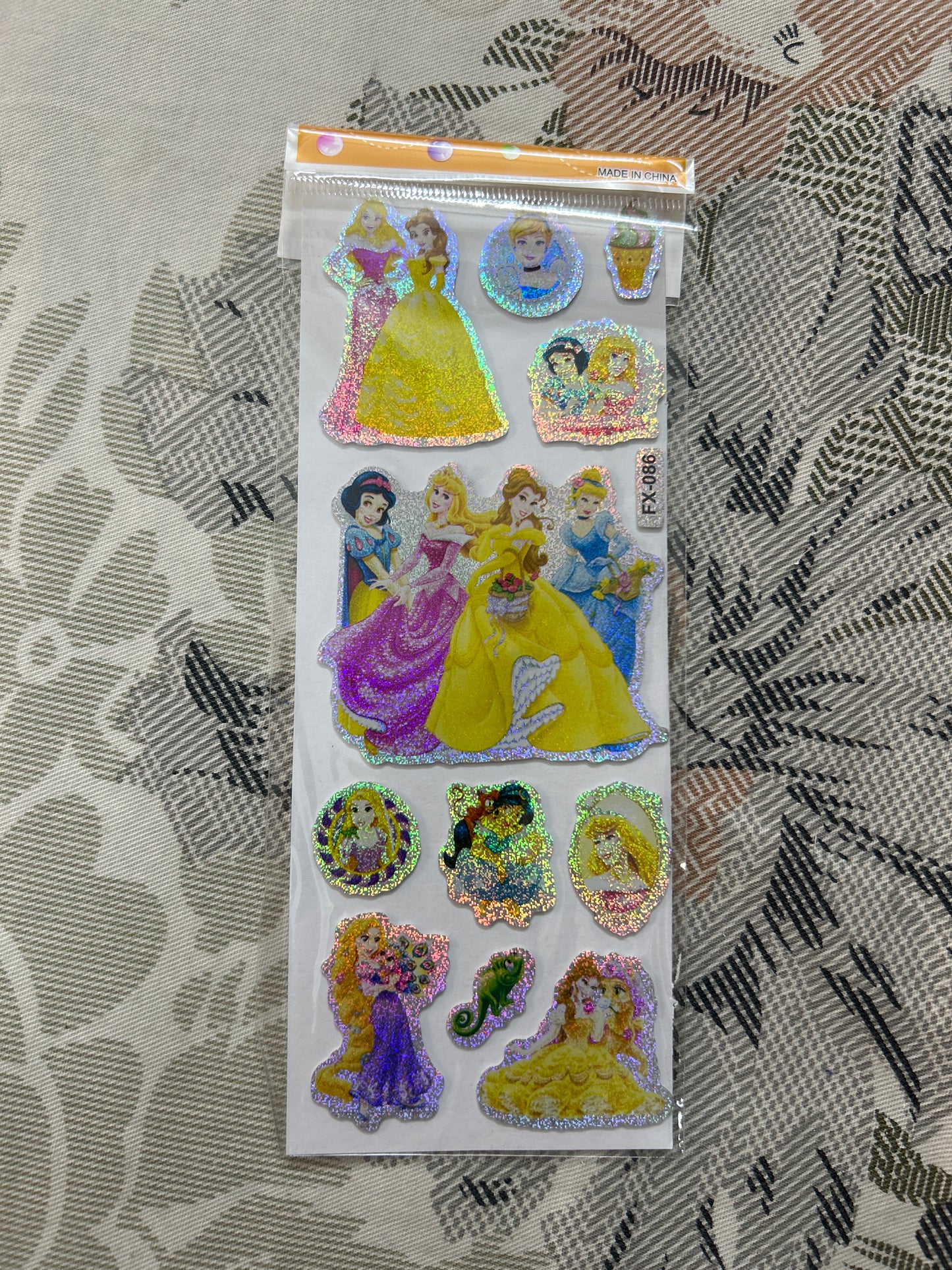 MRP10 Stickers by Gift Hub Mart holographic Disney Princess sticker sheet with multiple princess designs