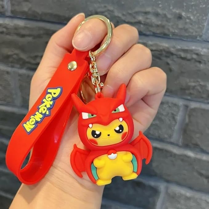 Pokemon 3D Character Rubber Keychain with Wristband