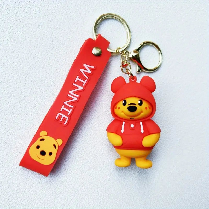 Disney Characters 3D Rubber Keychain with Wristband