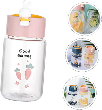 Fancy Rabbit Glass Water Bottle 340ML