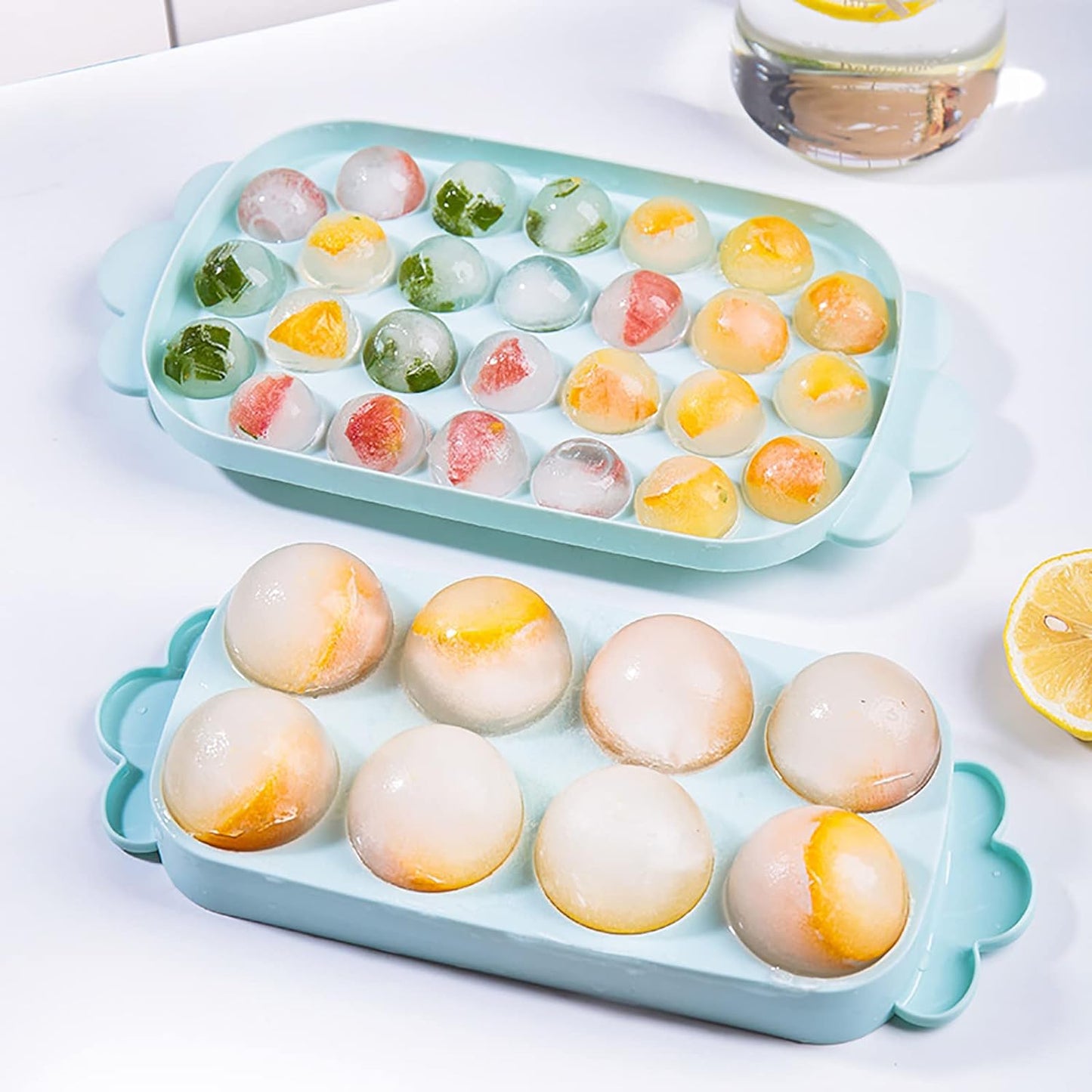 Ice Candy Mould Round Ice Cube Tray with Lid