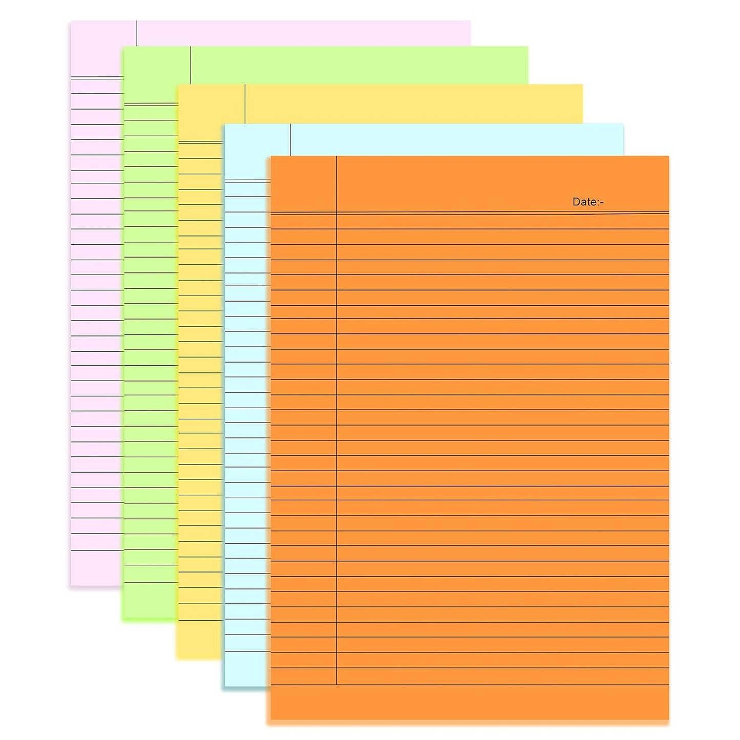 A4 Ruled Coloured Sheet Thin (50 Sheets)