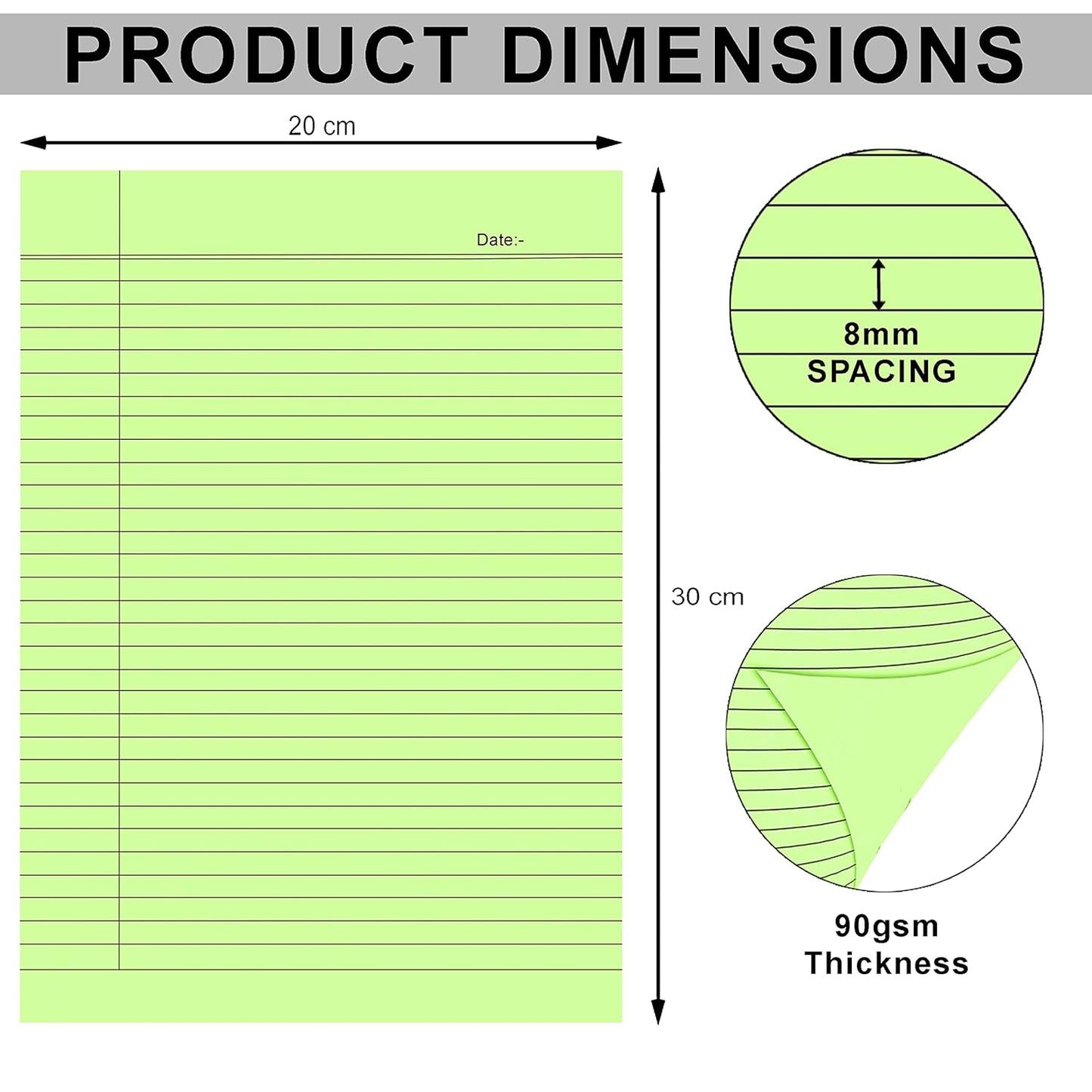 A4 Ruled Coloured Sheet Thin (50 Sheets)