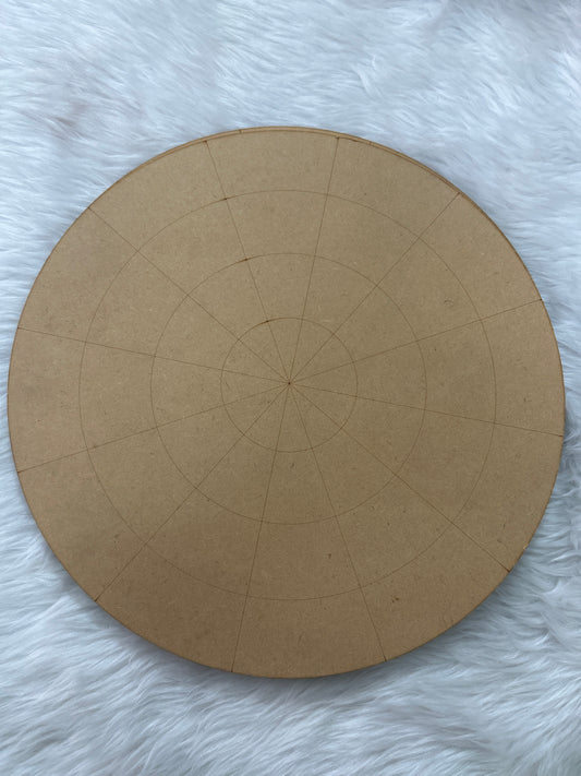 Round Mandala Art MDF Board - 30.5 cms & 2 cm Thick