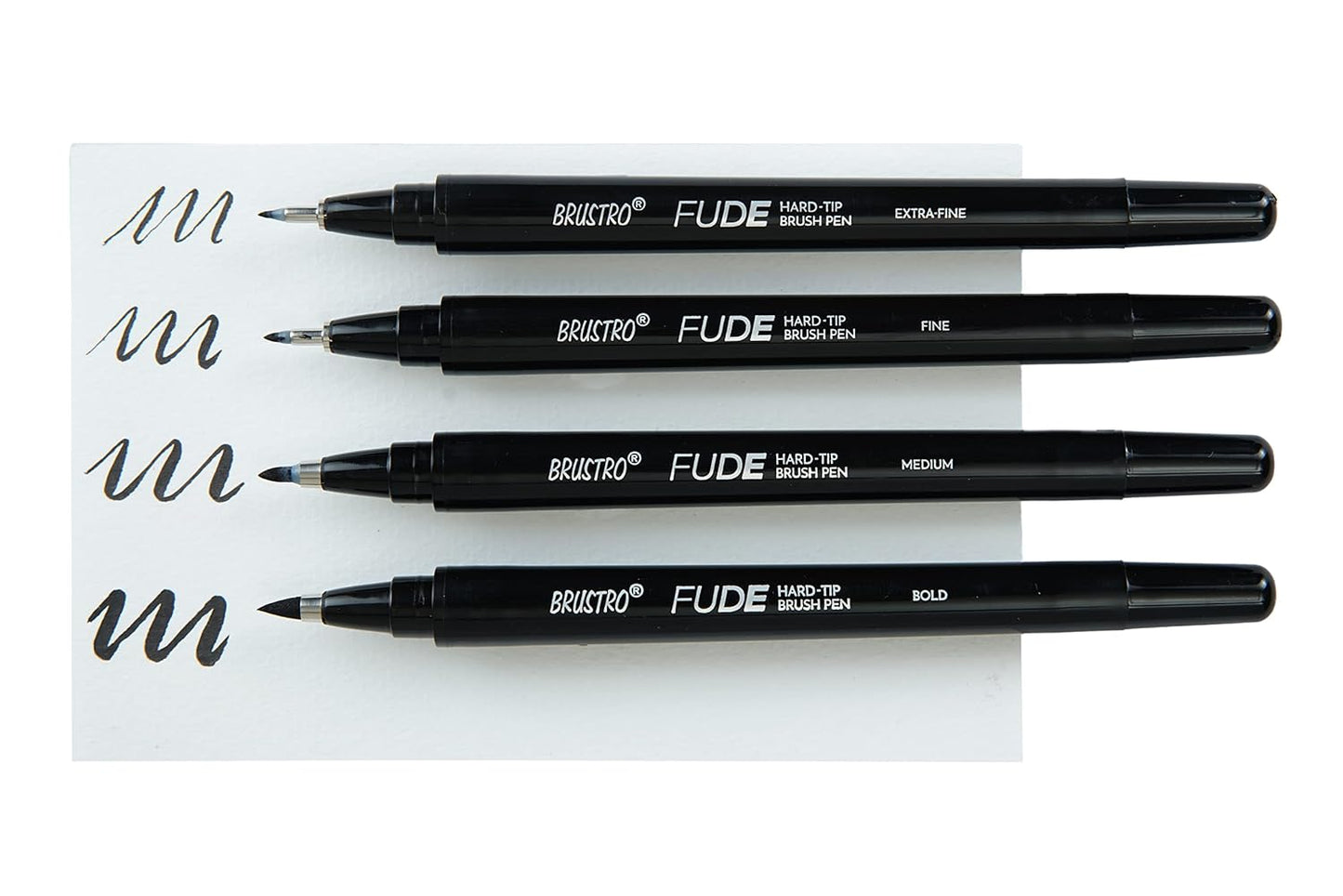 Fude Hard Tip Brush Pen Set of 4- Brustro