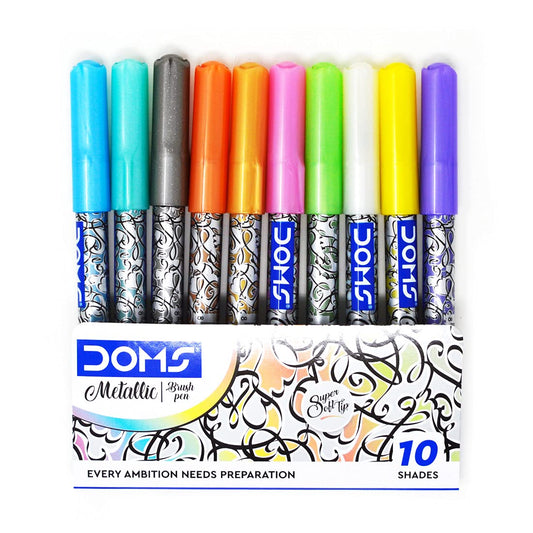 DOMS Metallic Brush Pen 10 Shades