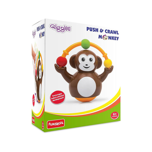 Funskool Giggles Push & Crawl Monkey 6m+