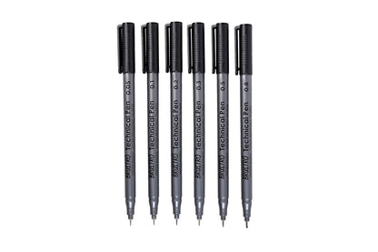 Fineliner Pen 0.1 Black Pck of 10- Brustro Technical Pen