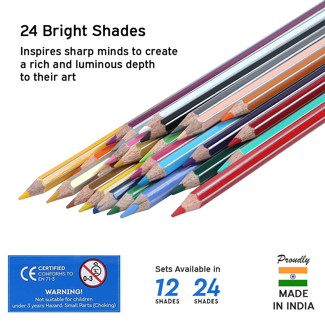 DOMS Colour Pencils 24 Shades Tin Supersoft