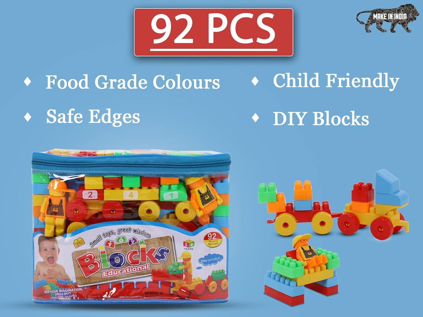 Educational Blocks- 92 Pcs