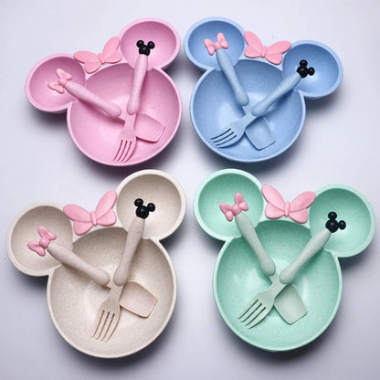 Baby Micky Eating Plate (With Spoon & Fork)