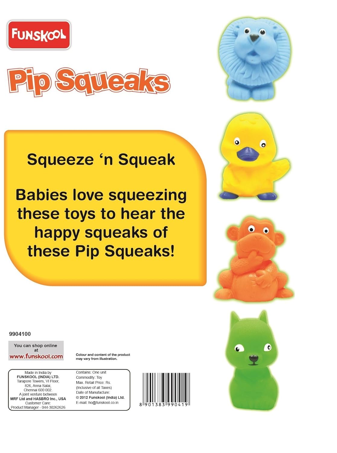 Funskool Pip Squeak Set of 4