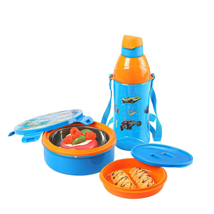 Blue Lunch Box & Bottle Set