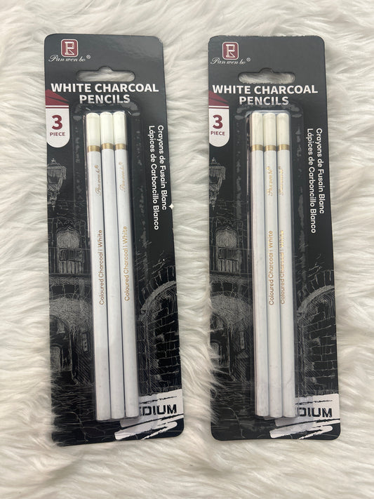 White Charcoal Pencils (Medium - Set Of 3) VD1524