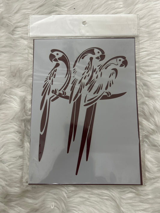 Stencil Plastic- 3 Parrots
