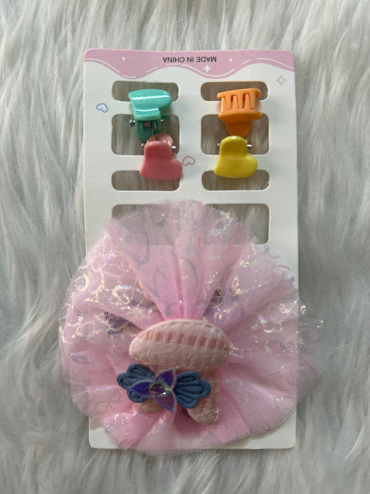 4 Mini Clutcher & Net Flower Pin Combo