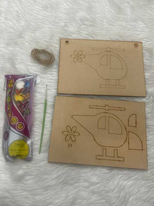 3D MDF Painting Kit Helicopter