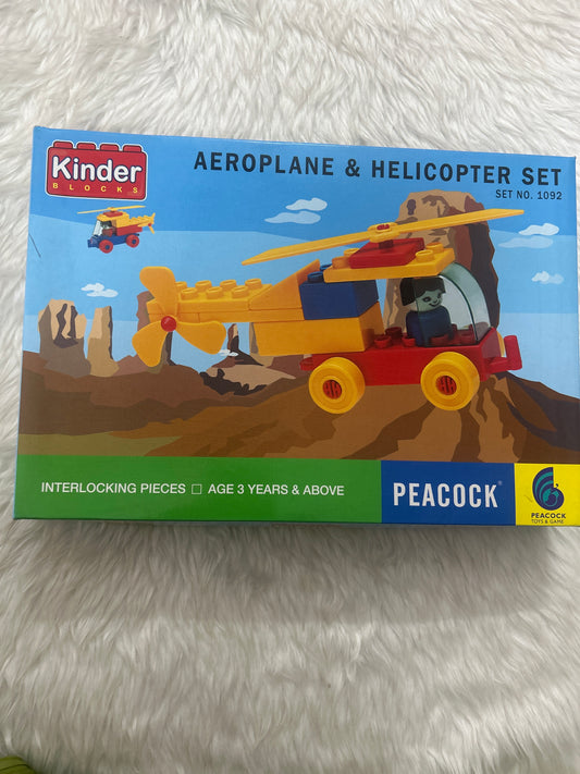 Peacock Airplane & Helicopter Set Blocks 3+
