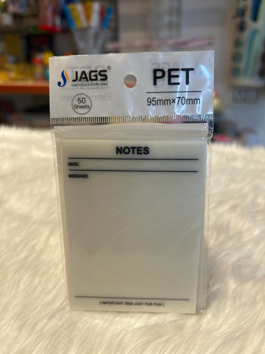 Sticky Note Transparent Notes 95x70mm JSNT3X4NT