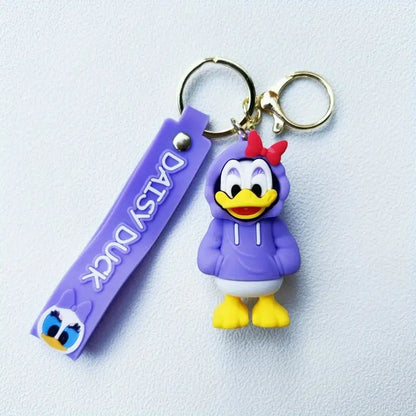 Disney Characters 3D Rubber Keychain with Wristband