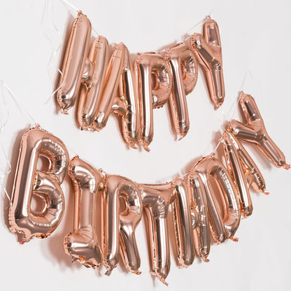 Birthday Banner - Foil Balloon 16" Rose Gold