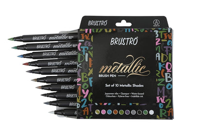 Metallic Brush Pen Set of 10 Brustro