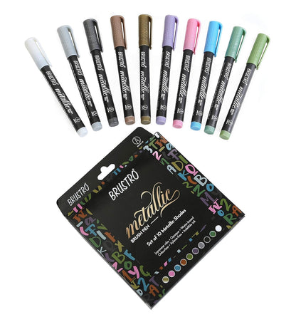 Metallic Brush Pen Set of 10 Brustro