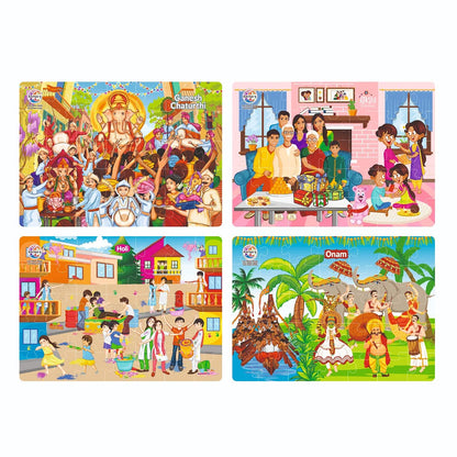 Ratna 4 IN 1 INDIAN FESTIVALS JIGSAW PUZZLE 3+