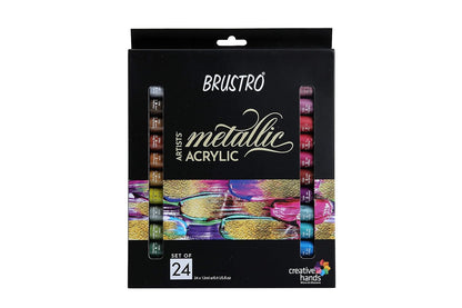 Metallic Acrylic Tube Set 24x12ml- Brustro