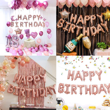 Birthday Banner - Foil Balloon 16" Rose Gold